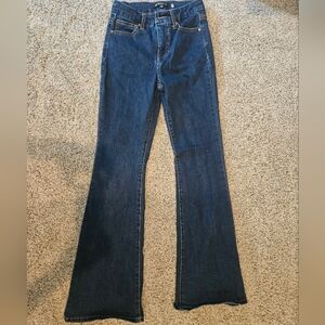 BCBGeneration Dark Blue Flared Wide Leg Jeans